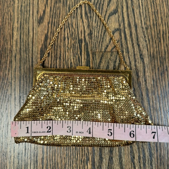 Vintage Whiting & Davis Gold Mesh Rhinestone Evening Bag - Picture 8 of 9